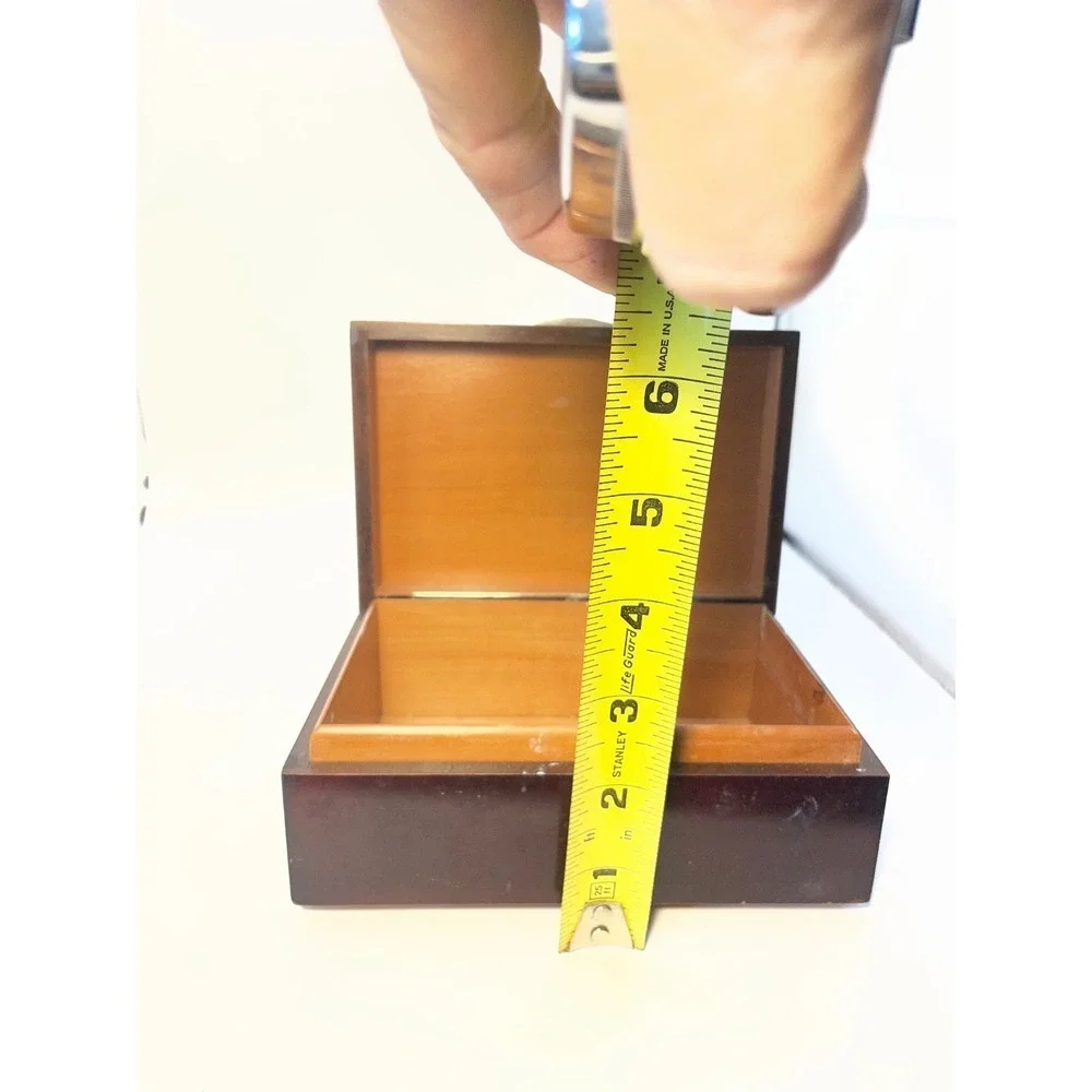 Vintage Reuge Inlaid Marquetry Wood Jewelry Box